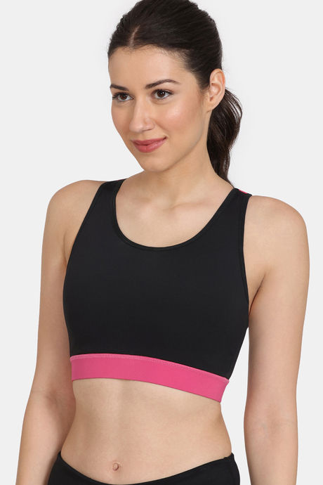 Zelocity Quick Dry Sports Bra With Removable Padding - Jet Black — image 4